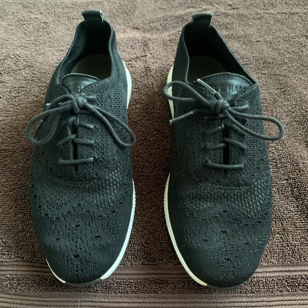 Coke Haan Women’s 2.Zerogrand Stitchlite Wingtip Oxford Sneaker Black - Size 6B - Picture 4 of 14